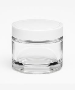 POTE CREMA VIDRIO CRISTAL RECTO X 30 CC C/TAPA BLANCA