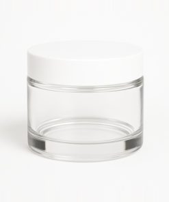 POTE CREMA VIDRIO CRISTAL RECTO X 15 CC C/TAPA BLANCA