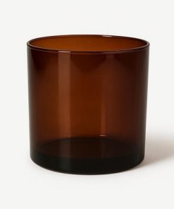 VASO P/VELA TIPO WHISKY AMBAR 320 ML X UNID