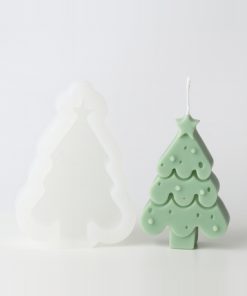 MOLDE SILICONA N86 VELA NAVIDAD ARBOL X UNID